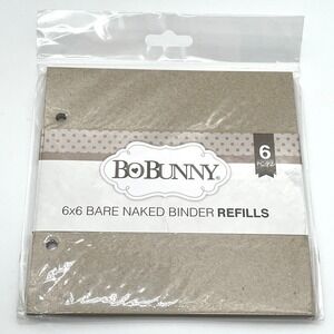 16 x BoBunny 6x6 Bare Naked Binder Refills Chipboard Pages 2-Hole Scrapbooking